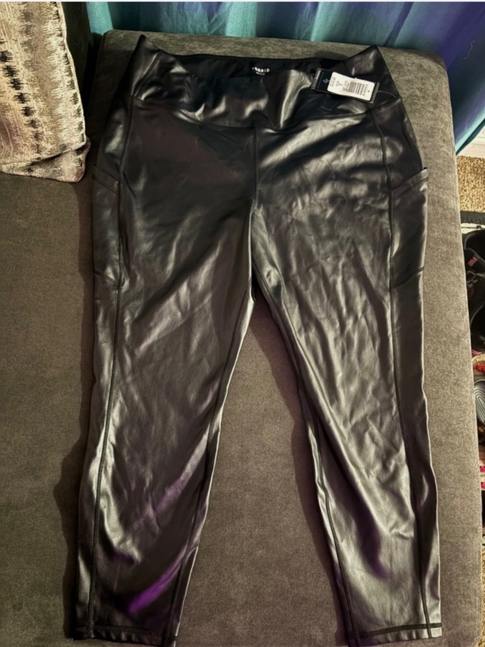 Torrid Black Faux Leather Active Pants | Size 3